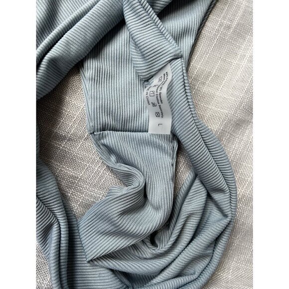 Cupshe Ribbed Bikini Bottoms Blue Size Large - Picture 2 of 3